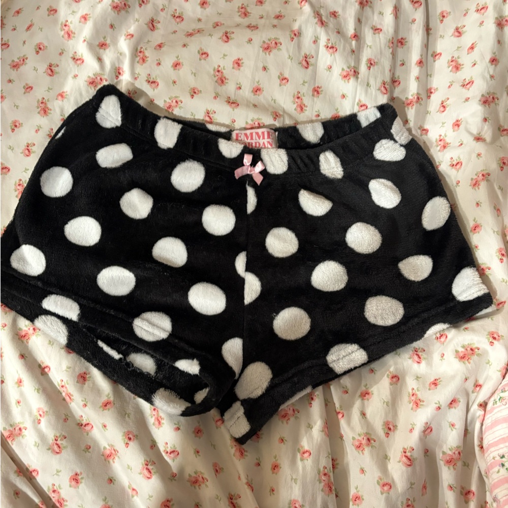 EMME JORDAN cute polkadot sleep shorts with a pink bow